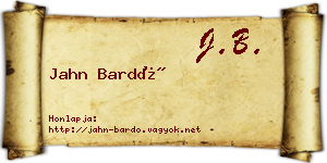 Jahn Bardó névjegykártya